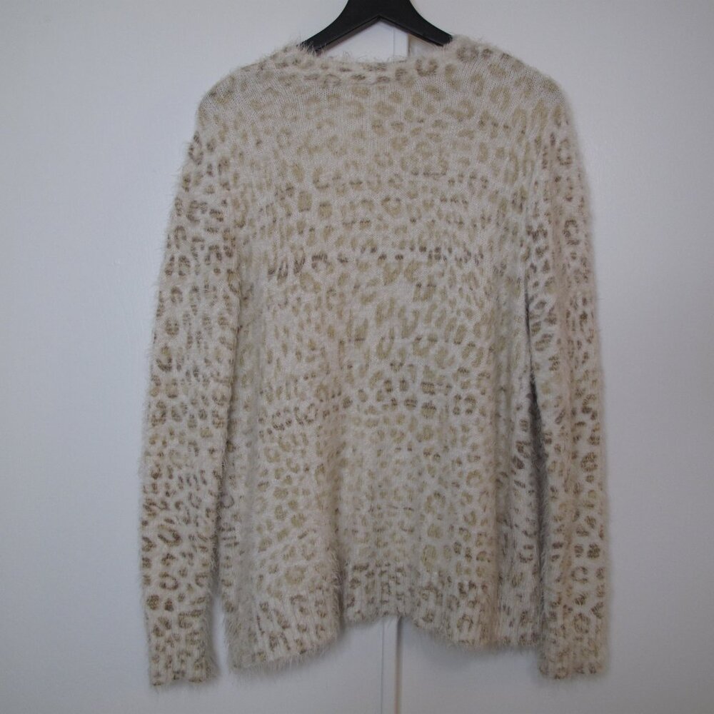 CYNTHIA ROWLEY Cream Eyelash Leopard Cardigan - Picture 5 of 8